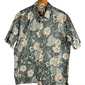 Cooke Street Honolulu Shirt Adult XL Green Hawaiian Button-Down Up Short Sleeve​